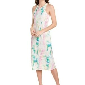 NWT Amanda Uprichard Multicolor Tie Dye High Neck Racerback‎ Midi Dress Small